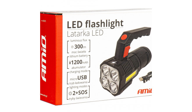 Led taskulamp 4 reziimi 300lm laetav