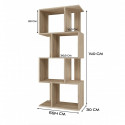 Bookcase FIESTA 4P 59.5x30x140 cm, sonoma oak