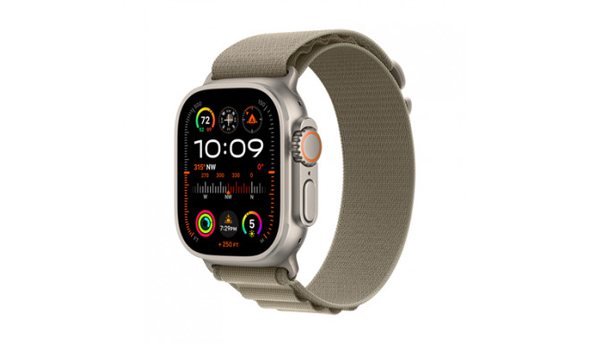 Apple Watch Ultra 2 GPS + Cellular, 49mm Titanium Case with Olive Alpine Loop - Small