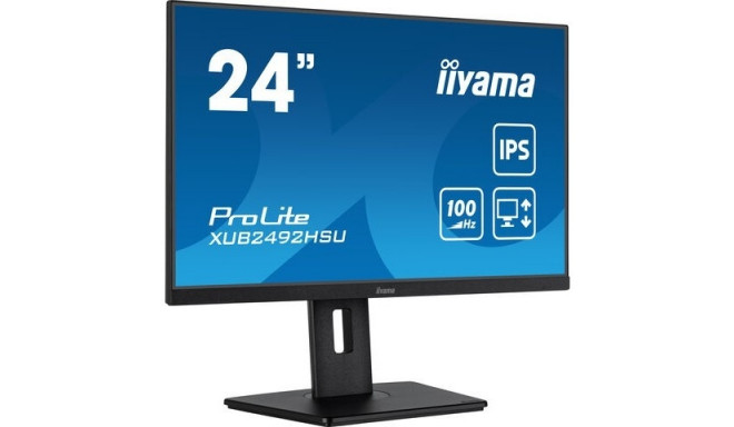 "60,5cm/24"" (1920x1080) iiyama ProLite XUB2492HSU-B6 FHD IPS 100Hz 4ms 16:9 HDMI DP 4xUSB Pivot LS