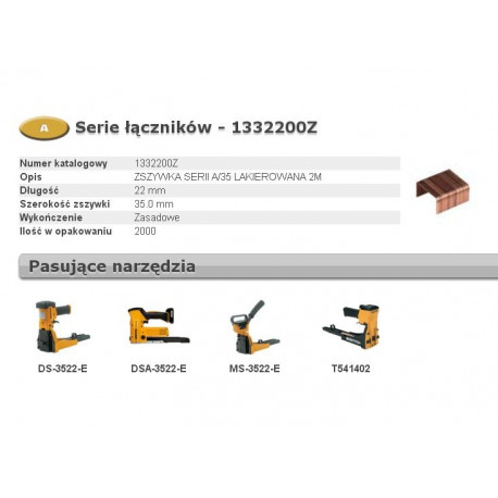 BOSTITCH STAPLES A 22mm 2M FOR BOX CLOSERS