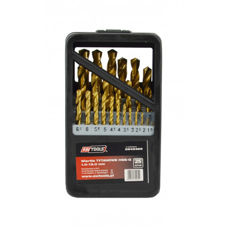 AWTOOLS METAL TITANIUM DRILL SET 25 pcs./1.0-13.0 mm/