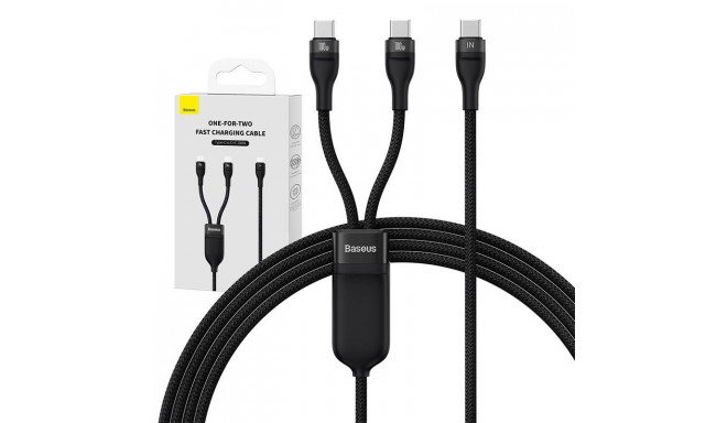2in1 USB cable Baseus Flash Series USB-C do USB-C 100W, 1.5m (black