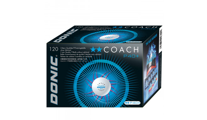 Table tennis ball DONIC P40+  Coach 2 star 120 pcs White