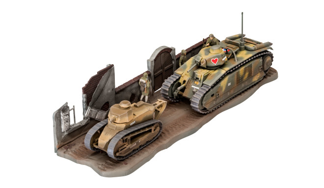 Revell liimitav mudel Char. B.1 bis & Renault FT.17 1:76