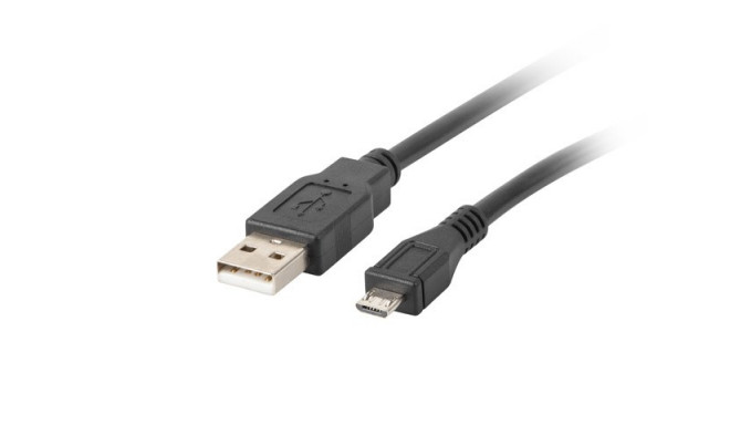 Lanberg CA-USBM-10CC-0010-BK USB-kaabel USB 2.0 1 m Micro-USB B USB A must
