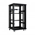 Linkbasic rack cabinet 19'' 22U 600x600mm black (smoky-gray glass front door)