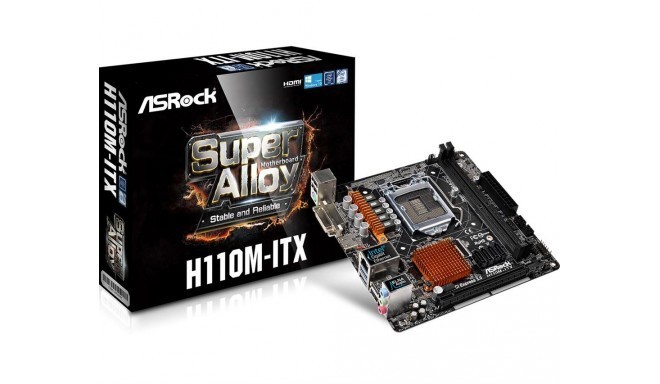 ASRock emaplaat H110M-ITX H110 DualDDR4-2133 SATA3 HDMI DVI mITX