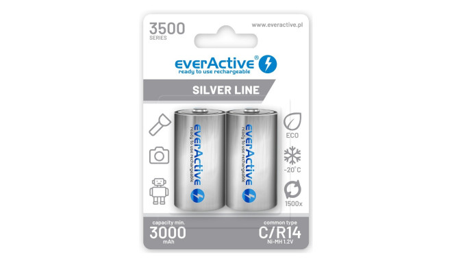 Rechargeable Batteries everActive R14/C Ni-MH 3500 mAh ready to use