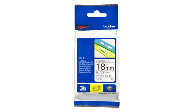 Kleepkirjalint Brother TZE-241 valge, must tekst, laius 18mm