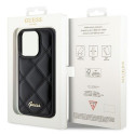 Original faceplate case GUESS GUHCP15LPSQSQSK for iPhone 15 Pro (Quilted Metal Logo / black)