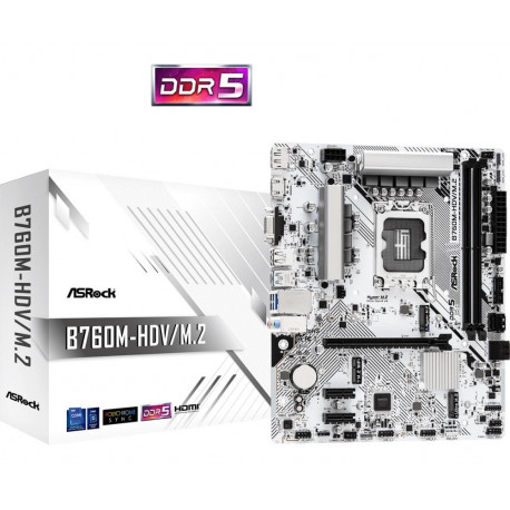 ASRock emaplaat Intel B760 Express LGA1700 Micro-ATX DDR5x2 2xPCI-Express 3.0 1