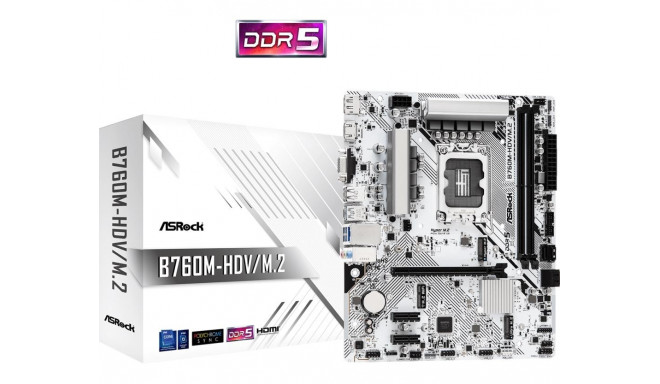 Mainboard|ASROCK|Intel B760 Express|LGA1700|Micro-ATX|Memory DDR5|Memory slots 2|2xPCI-Express 3.0 1