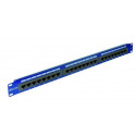 EMITERNET Panel 19", 24xRJ45 UTP cat.6 (1U) with shelf, blue DCN/PPFA-951K-248-C6