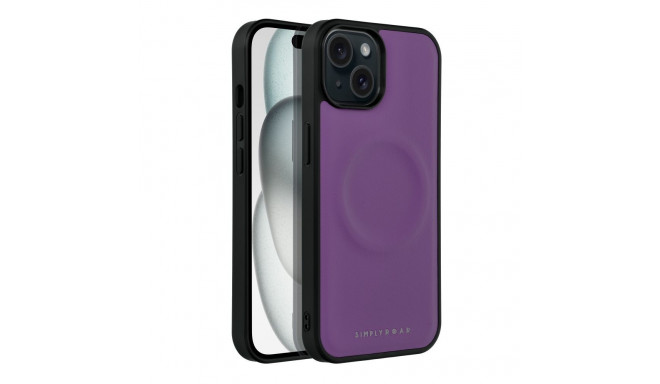 Roar Mag Morning back case silicone for Apple iPhone 15 purple