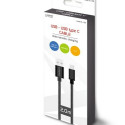 USB A to USB C Cable Savio CL-129 Black 2 m
