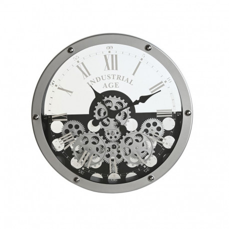 Wall Clock Home ESPRIT Black Silver Metal Crystal Gears 52 x 8,5 x 52 cm
