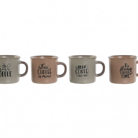 Piece Coffee Cup Set Home ESPRIT Blue Pink Stoneware 180 ml