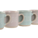 4 Piece Mug Set Home ESPRIT Blue Pink Stoneware Urban