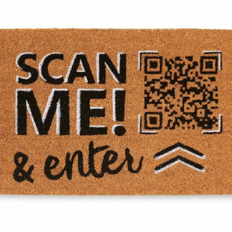 Doormat Scan Me! Natural 60 x 1 x 40 cm (12 Units)