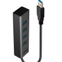 USB-jaotur LINDY 43324 Must