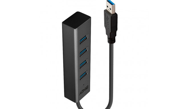 USB-jaotur LINDY 43324 Must