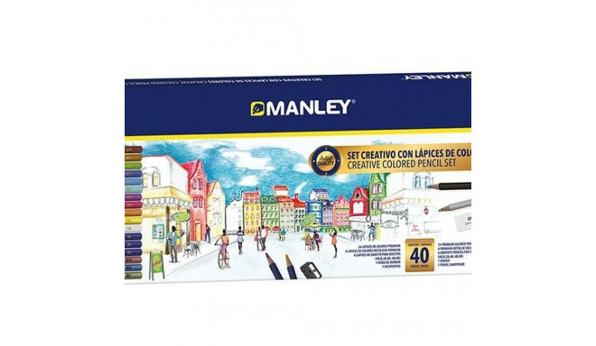 Joonistuskomplekt Manley 40 Tükid, osad Mitmevärviline