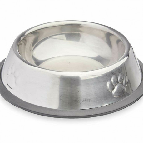 Dog Feeder Mascow 312 312 Grey Silver Rubber Metal 15 x 4 x 15 cm 16 x 3,5 x 16 cm (24 Units)