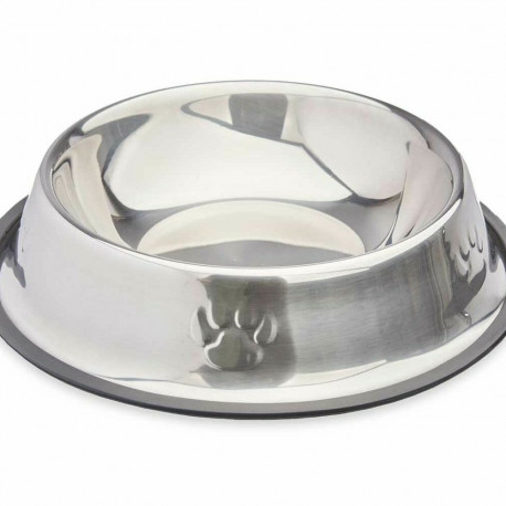 Dog Feeder Mascow 309 309 Grey Silver Rubber Metal 26 x 7 x 26 cm 26 x 5,5 x 26 cm (12 Units)
