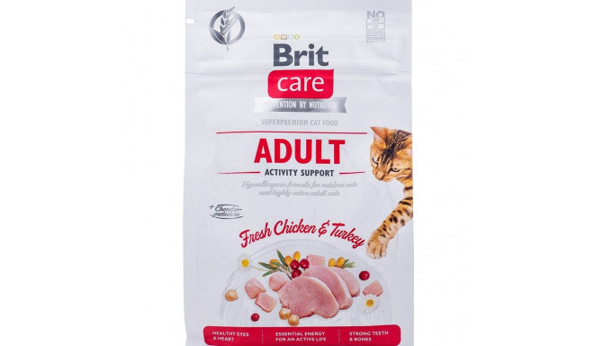 Kassitoit Brit Care Grain Free Activity Support Adult Täiskasvanu Kana Türgi 400 g