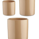 Set of pots 3 Pieces Ø 14 cm Ø 22 cm Ø 17 cm Cylinder Beige