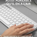 Bluetooth Klaviatuur, millel on Tahvelarvuti Tugi Logitech K380 Prantsuse Valge AZERTY