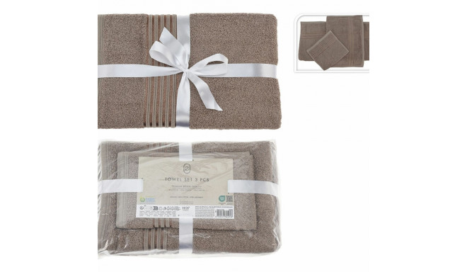 Kuivatusrätikomplekt Essentials Pruunikashall (3 Tükid, osad)
