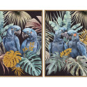 Glezna Home ESPRIT Papagailis Tropiskais Lakots 50 x 3,5 x 70 cm (2 gb.)