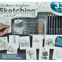 Joonistuskomplekt Royal & Langnickel SKETCHING MADE EASY 33 Tükid, osad