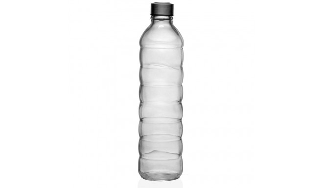 Bottle Versa 1,22 L Transparent Glass Aluminium 8,5 x 33,2 x 8,5 cm