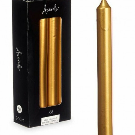 Candle Set Acorde 126-D-AR 126-D-AR Golden 2 x 2 x 20 cm 8,5 x 21 x 4,5 cm (12 Units)