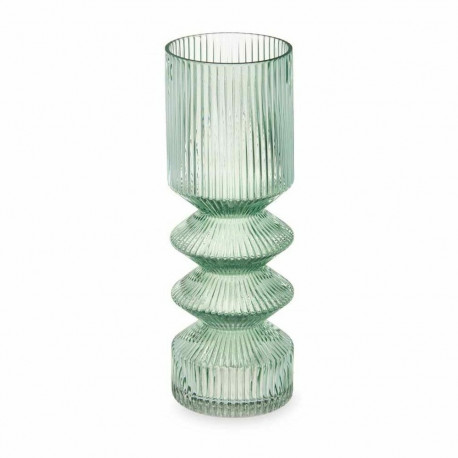 Vase Gift Decor VGSY0823S-GRE VGSY0823S-GRE Green Crystal Stripes 8 x 23 x 8 cm (8 Units)