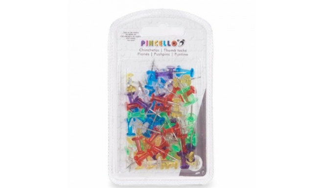 Drawing pins Multicolour Metal Plastic (24 Units)