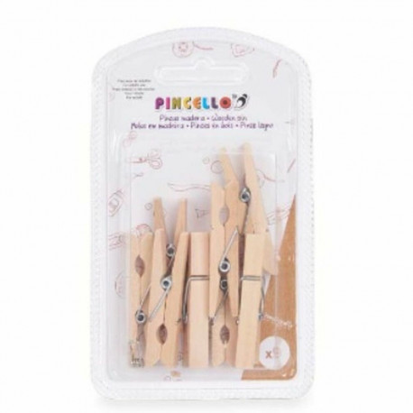 Зажимы Pincello 401 Коричневый Деревянный Большой (24 штук)
