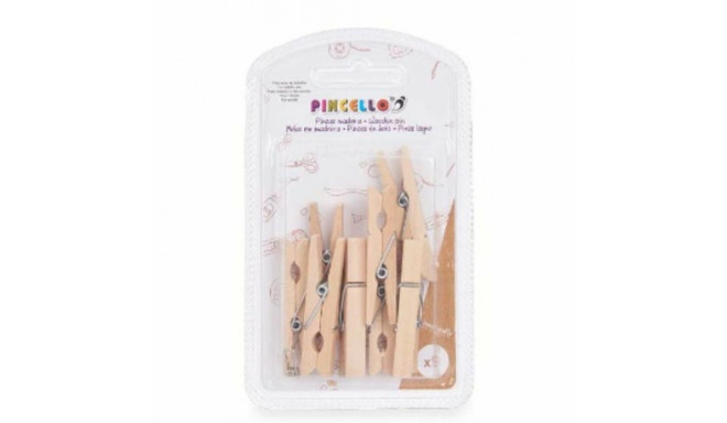 Clamps Pincello 401 Brown Wood Large (24 Units)