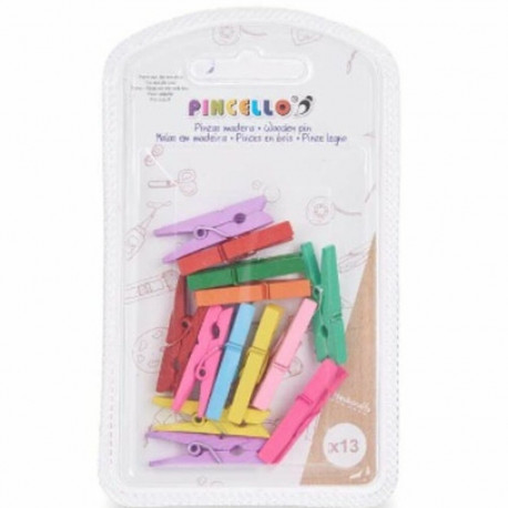 Зажимы Pincello 396 Разноцветный Деревянный Маленький (24 штук)