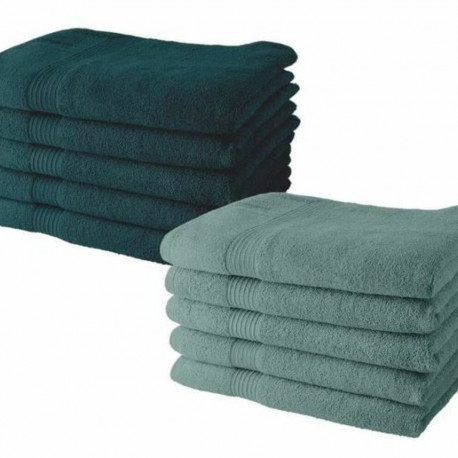 Towels Set TODAY 5 peacock + 5 cecidon 50 x 90 cm (10 Units)