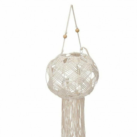 Latarnia Gift Decor JC20-24237PC JC20-24237PC Valge Puuvill Kristall Makramee 23 x 24 x 23 cm (4 Ühi