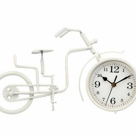 Table clock Bicycle White Metal 33 x 21 x 4 cm (4 Units)