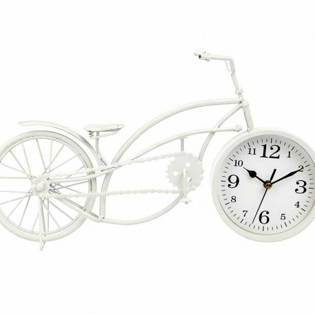 Table clock Bicycle White Metal 42 x 24 x 10 cm (4 Units)
