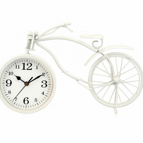 Table clock Bicycle White Metal 36 x 22 x 7 cm (4 Units)