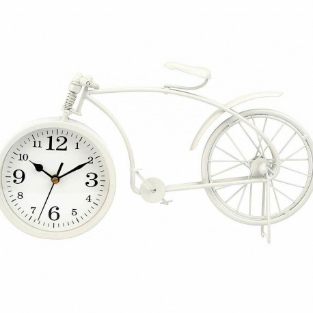 Table clock Bicycle White Metal 38 x 20 x 4 cm (4 Units)