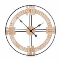 Wall Clock Black Metal MDF Wood 60 x 60 x 5 cm (4 Units)