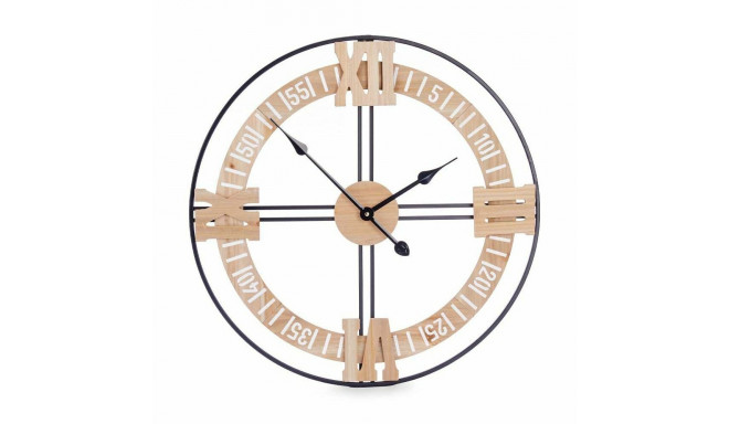 Wall Clock Gift Decor 22ATC433 22ATC433 Black Wood Metal MDF Wood 60 x 60 x 5 cm (4 Units)